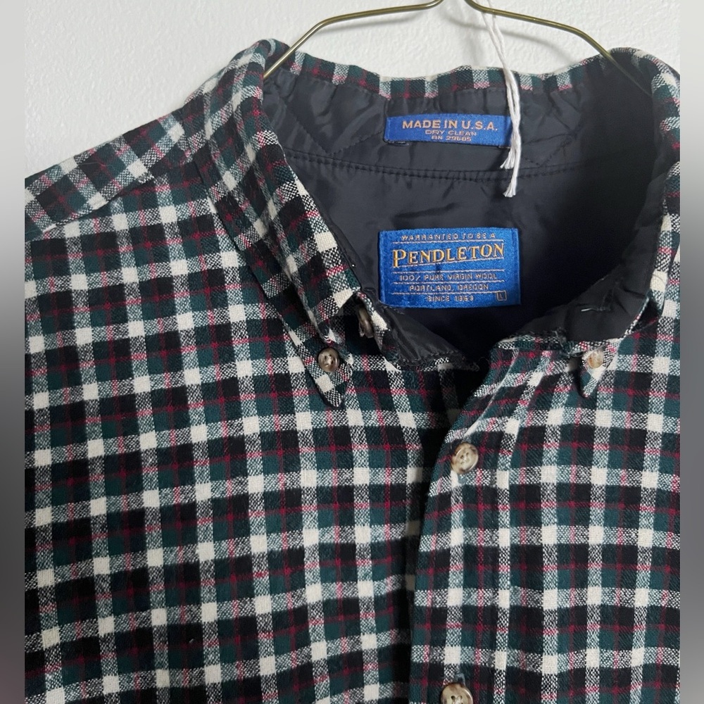 Vintage Pendleton Plaid Button Down Shirt - image 1